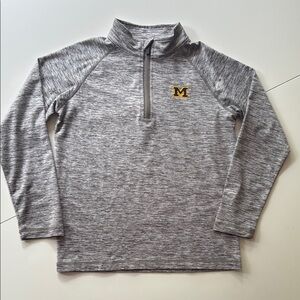 Unisex Gray Quarter-Zip Pullover with Michigan Logo
